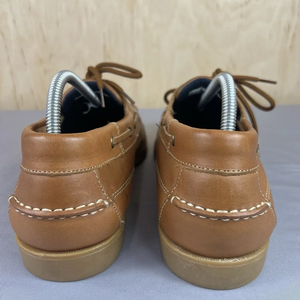 Croft & Barrow Mens Size 9.5D Tan Leather Boat Deck Shoes Baumann Loafers